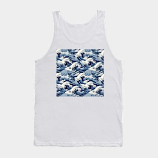 Ephemeral Crests: Hokusai Waves Reimagined Tank Top